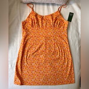 Women’s Wild Fable Target Cotton y2k Style Floral Orange Sundress, NWT size L